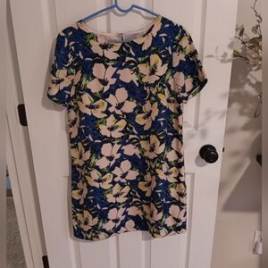 J. Crew Blue and Green Floral  Dress. 8P
